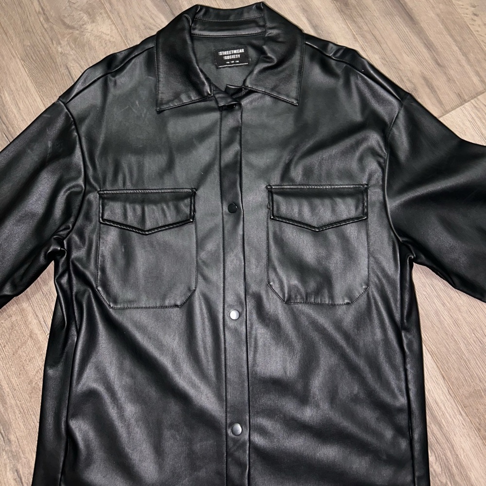 Streetwear Society Black Faux Leather Jacket